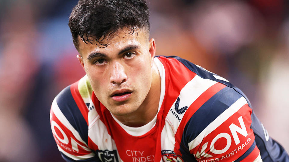 Joseph Suaalii, pictured here in action for the Sydney Roosters.