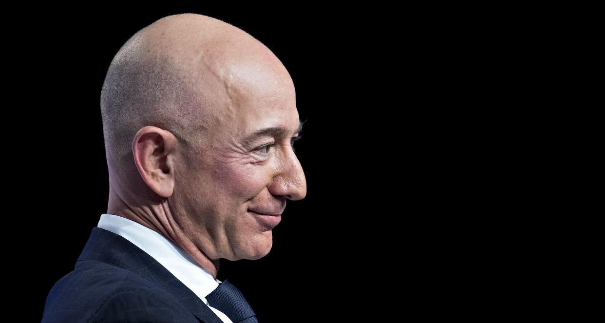 Jeff Bezos, founder and chief executive officer of Amazon.com Inc., listens during a discussion at the Air Force Association's Air, Space and Cyber Conference in National Harbor, Maryland, U.S., on Wednesday, Sept. 19, 2018. (Photo: Andrew Harrer/Bloomberg via Getty Images) 