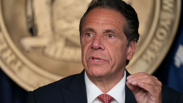 PHOTO: Governor Andrew Cuomo holds press briefing and makes announcement to combat COVID-19 Delta variant in New York, Aug. 21, 2021. (Pacific Press/LightRocket via Getty Images)