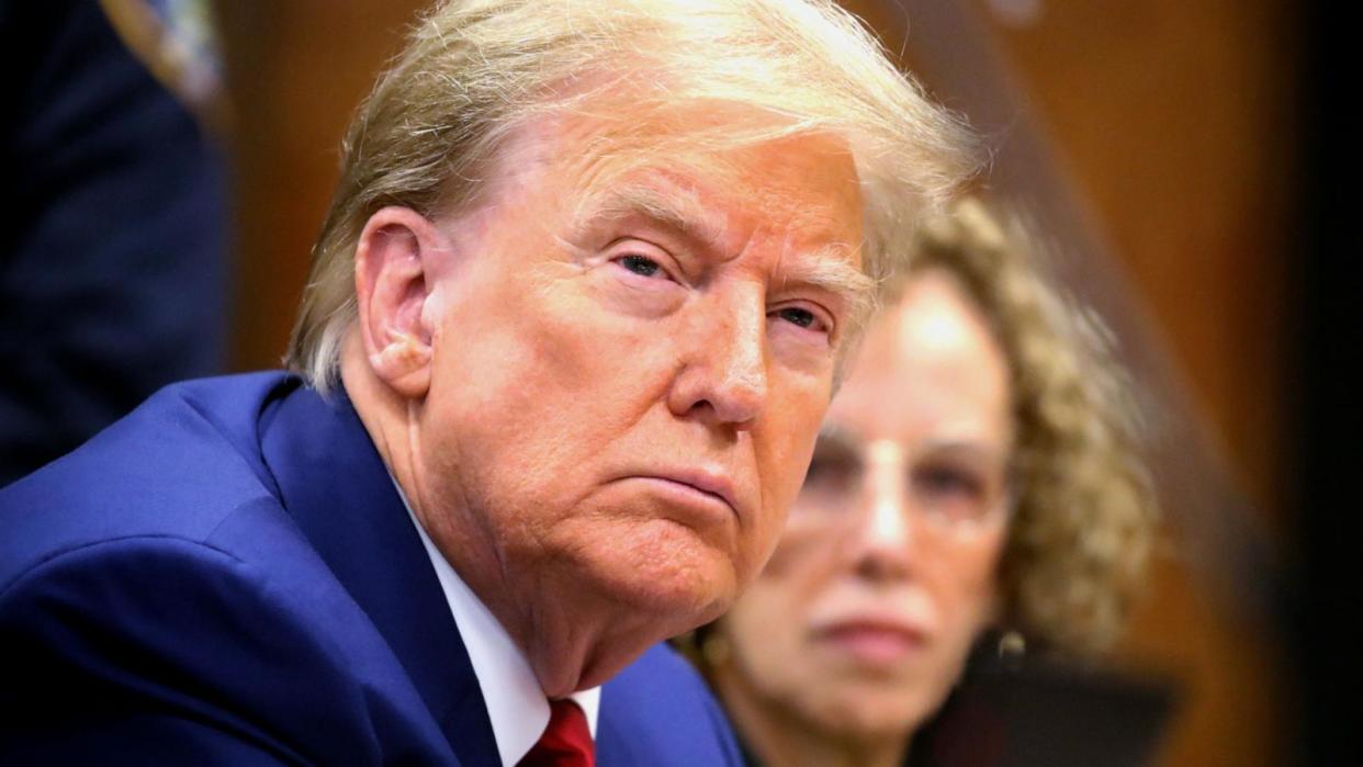 PHOTO: Former U.S. President Donald Trump appears with his lawyer Susan Necheles for a pre-trial hearing in a hush money case in criminal court on March 25, 2024 in New York City.  (Spencer Platt/Getty Images)