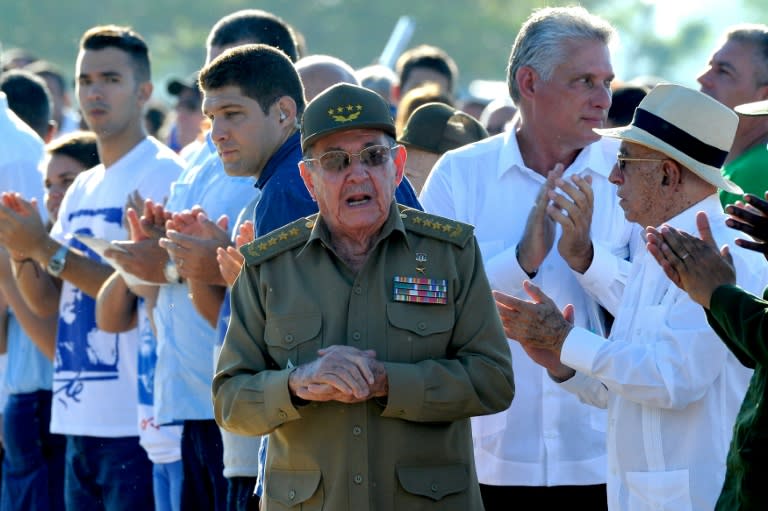 Cuban President Raul Castro at a ceremony marking the 50th anniversary of the death of Ernesto "Che" Guevara