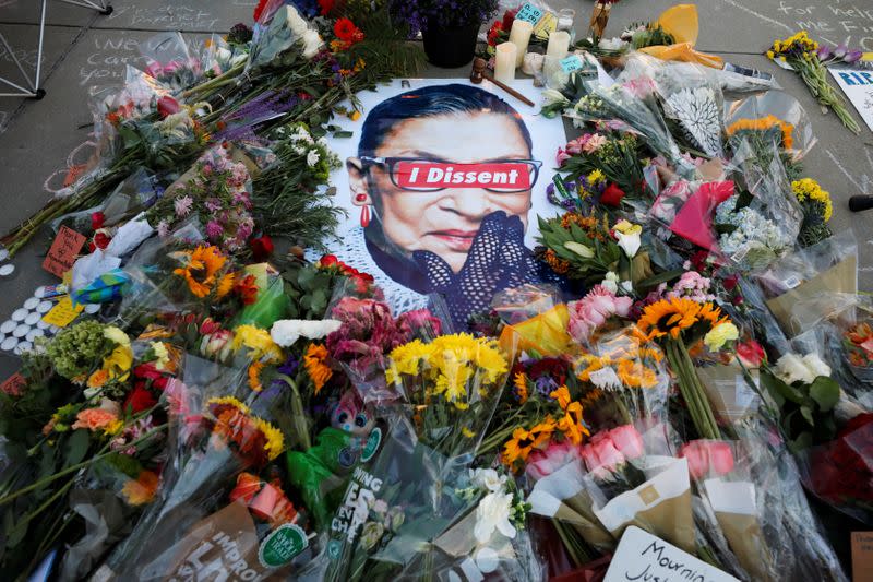 Vigil following the death of Supreme Court Justice Ruth Bader Ginsburg in Washington