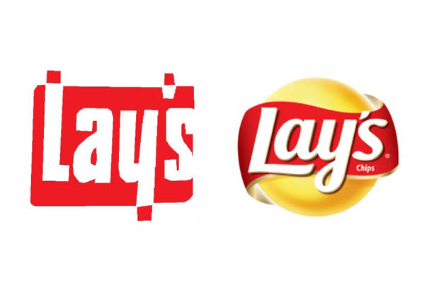 <b>Lay's</b><br><br>Las famosas patatas también tienen su solera. Desde que iniciara su andadura en 1965 , ya enseñaba el rojo y blanco como combinación característica, aunque progresivamente fue estilizando su tipografía hasta la última versión de 2007 (Wikimedia Commons)
