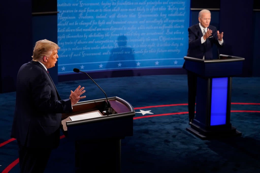 Donald Trump and Democratic presidential nominee Joe Biden debated on Tuesday in Ohio. (Getty Images)