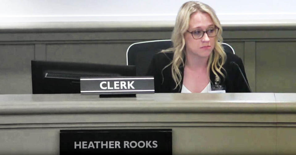 Heather Rooks during a school board meeting. (Peoria Unified School District)
