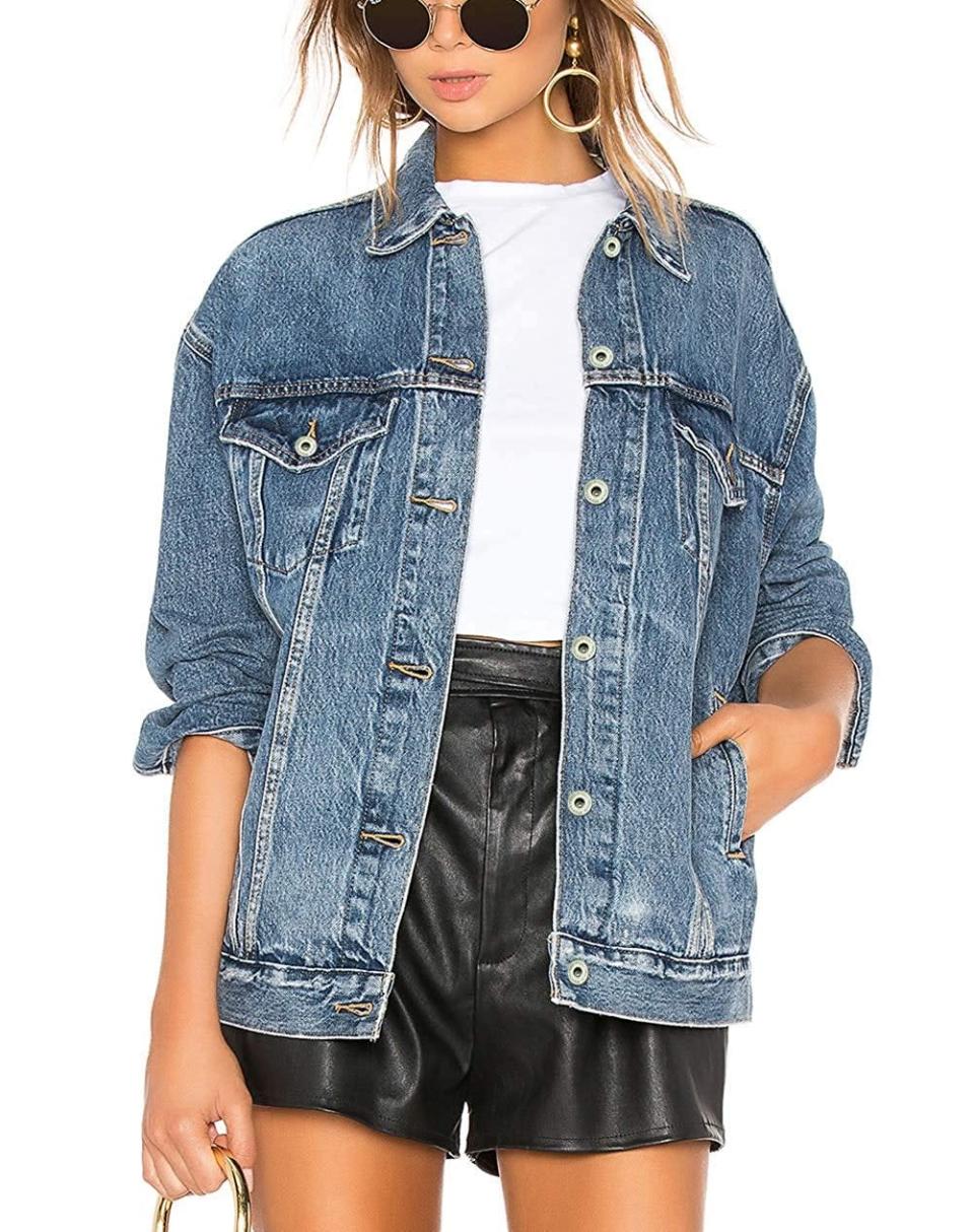 <p>We love this <span>Tsher Oversize Denim Jacket </span> ($40- $44) because it goes with any summer outfit. It also comes in black.</p>