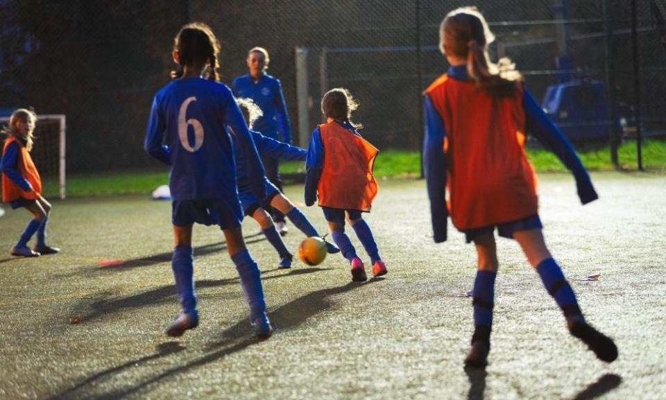 Team practice at a girls’ football club