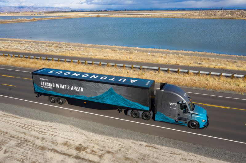 Self-driving truck operated by Daimler unit Torc Robotics undergoes testing on U.S. highway