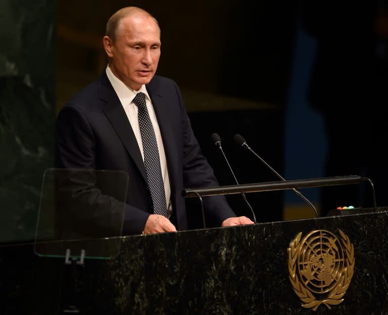 Russia's President Vladimir Putin addresses the 70th session of the United Nations General Assembly September 28, 2015 at the United Nations in New York