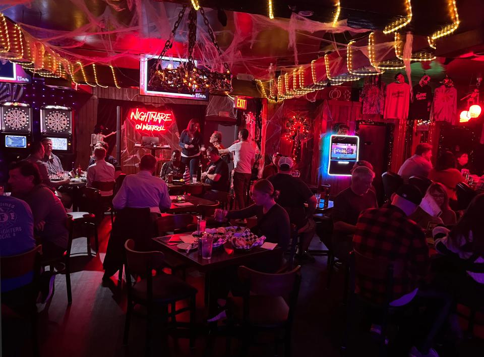 Dugan's Hideaway is decorated for Halloween in its spot behind the Station on Ingersoll.