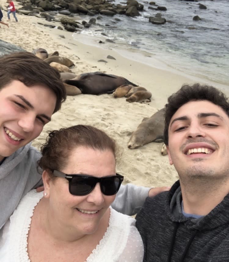 Reid Orlando, right, with his mother and brother on a trip to San Diego. (Courtesy of Reid Orlando)