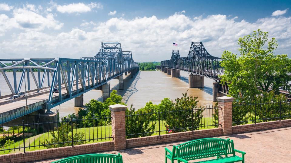 Mississippi River bridge, at Vicksburg, MS.