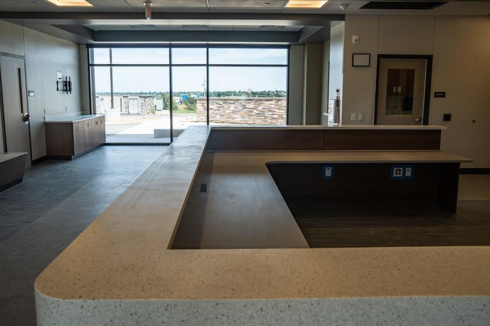 A nurse station at the new Larimer County Behavioral Health Center on July 17, 2023.