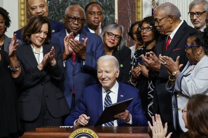 On Tuesday, President Joe Biden signed a proclamation designating three locations for national monuments to honor Emmett Till, who was killed in 1955, and his mother Mamie Till Mobley, who was a prominent leader in the Civil Rights movement. Photo by Samuel Corum/UPI
