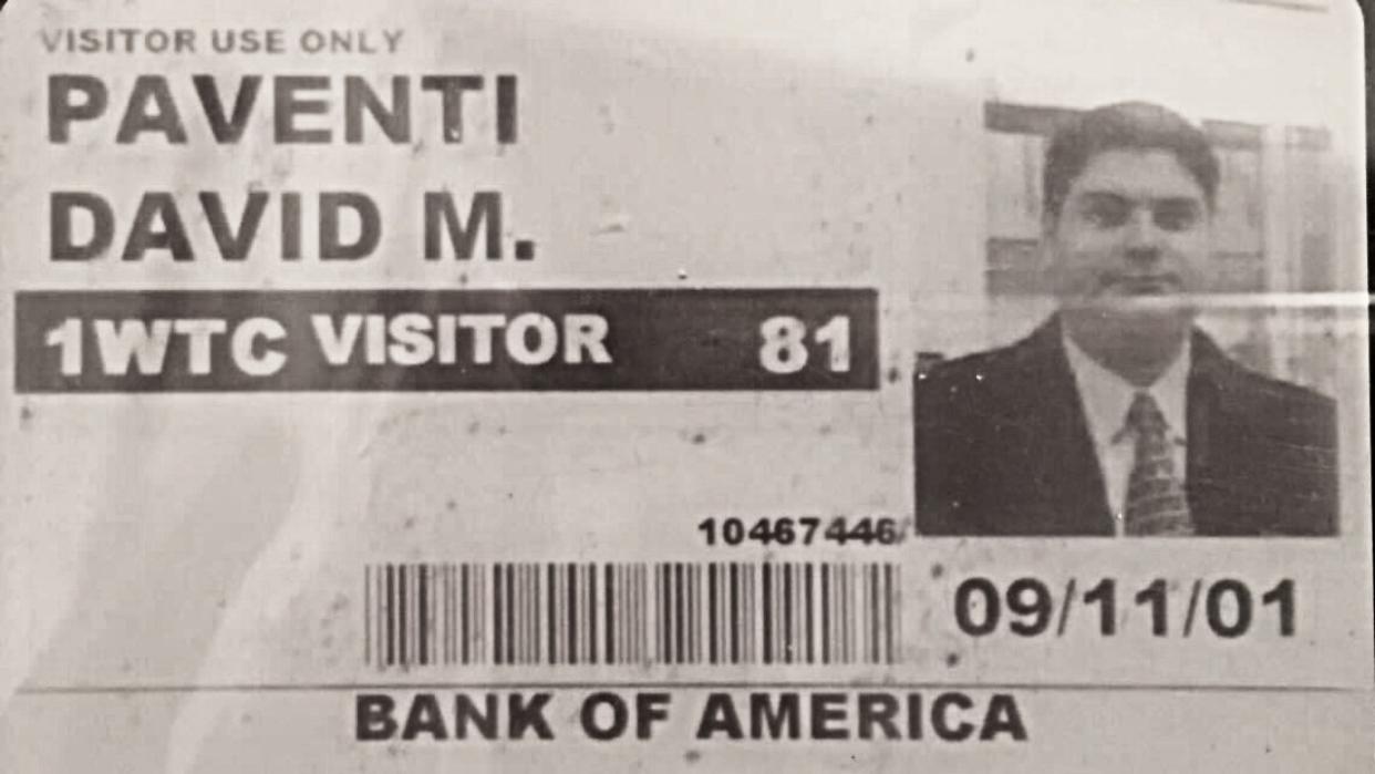 David Paventi's temporary ID for the World Trade Center on 9/11.