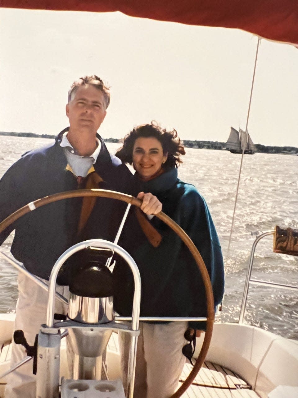 Former Gov. Mike Easley and his wife Mary enjoy a day sailing.