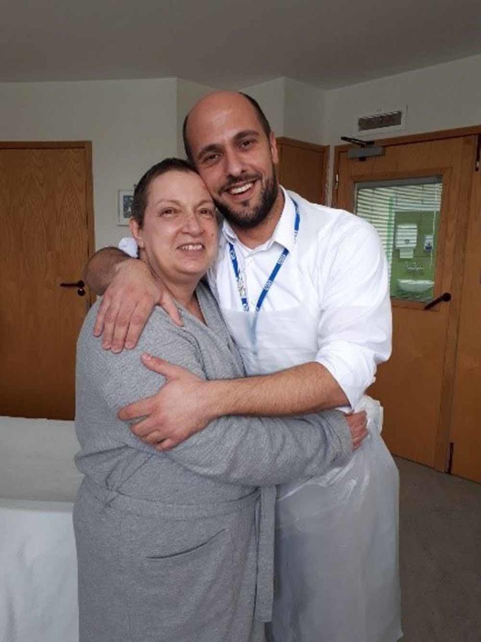 Mario with Agnes on the day of her transplant in March 2018 (Collect/PA Real Life).