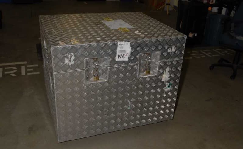 The drugs were transported from Sydney to Perth in this silver box.