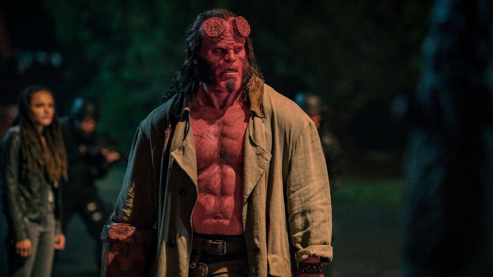 David Harbour in the title role of 2019's 'Hellboy' reboot. (Credit: Lionsgate)