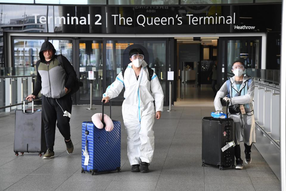 People seen at Heathrow Teriminal 2 amid the coronavirus pandemic: Jeremy Selwyn