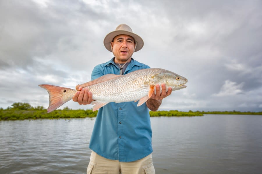 Man holding a redfish. (Getty)