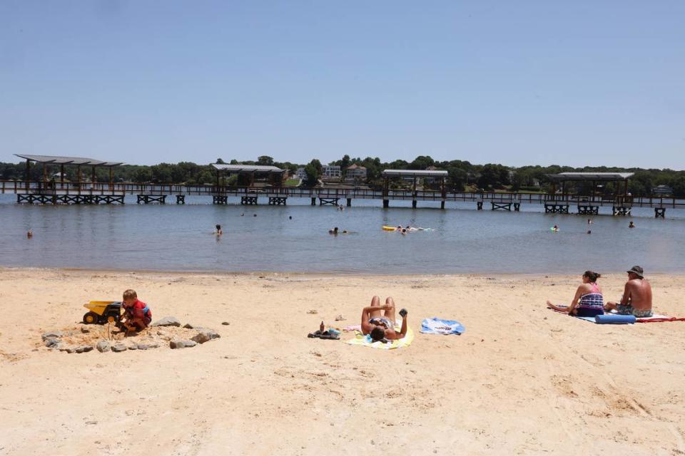 Ebenezer Park-goers enjoy Lake Wylie in 2023. The park is currently closed for renovations.