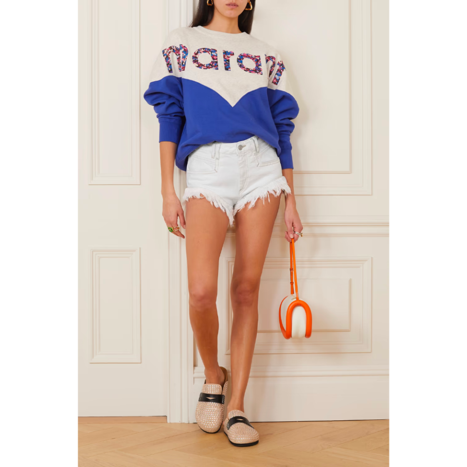 Isabel Marant Etoile Eneidao Frayed Denim Shorts