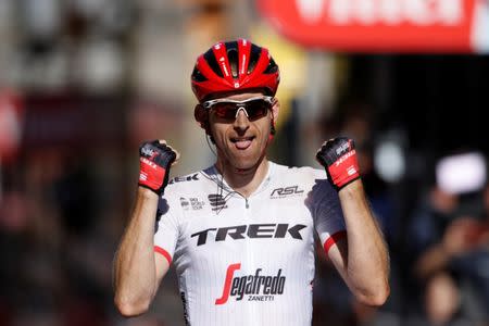 Cycling - The 104th Tour de France cycling race - The 189.5-km Stage 15 from Laissac-Severac l'Eglise to Le Puy-en-Velay, France - July 16, 2017 - Trek-Segafredo rider Bauke Mollema of the Netherlands wins the stage. REUTERS/Christian Hartmann