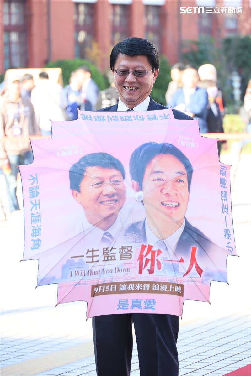 郭國文說，謝龍介並不是藍營台南市長最強的人選。(圖/記者鄭孟晃攝影)