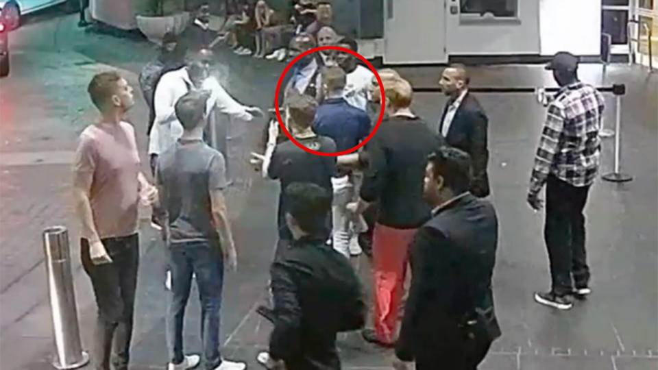 CCTV shows McGregor’s confrontation with the man. Pic: TMZ Sports