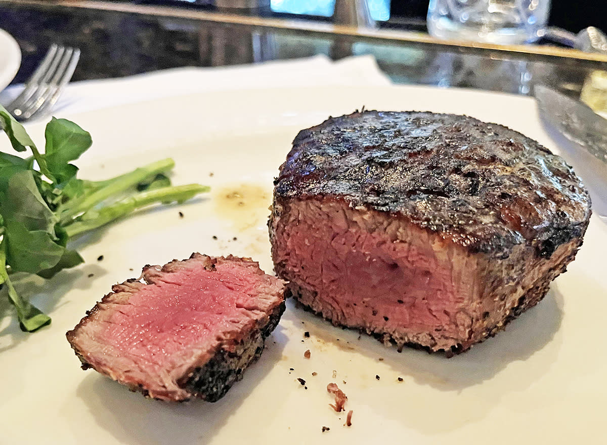 An interior look at the 10-ounce filet mignon from Capital Grille in New York City.