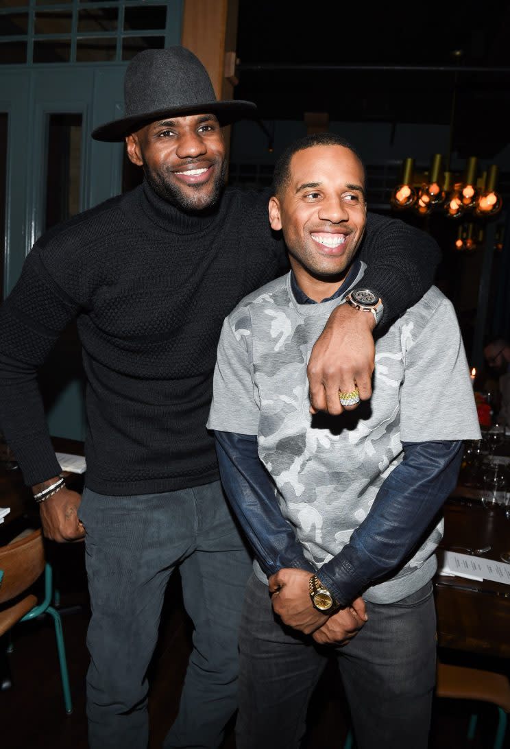 LeBron James (L) and Maverick Carter are producing a documentary that will air on HBO about the life of legendary boxer Muhammad Ali. (Getty Images)