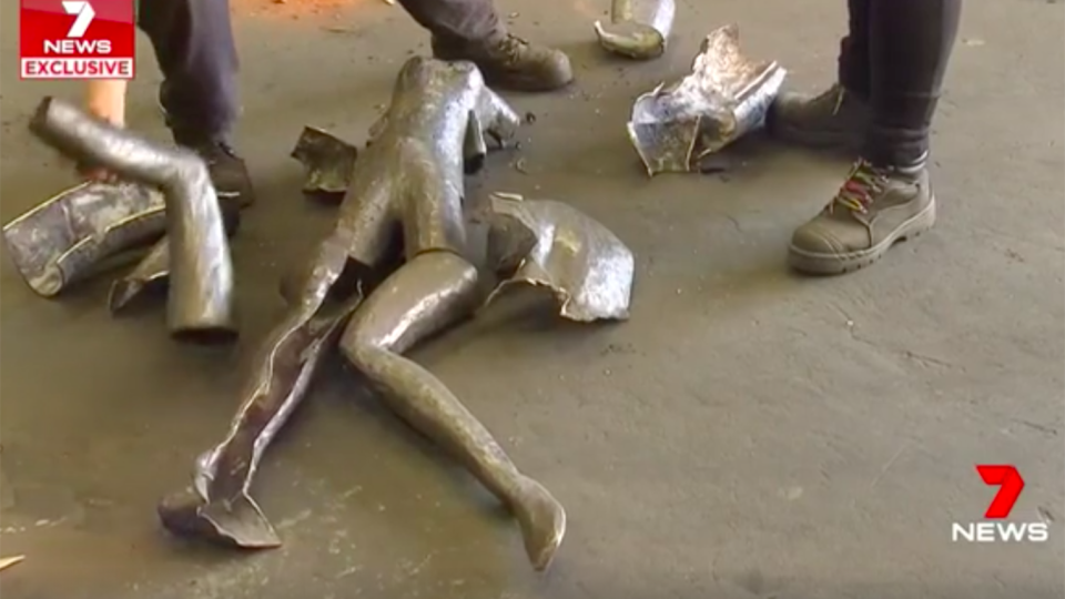 The statue was found on Tuesday at a Perth scrap yard and police were called. Source: 7 News