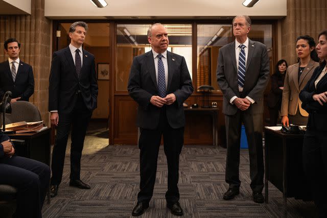 <p>Christopher T. Saunders/SHOWTIME</p> (Left-right:): Ben Shenkman, Paul Giamatti and Allan Havey in "Billions"