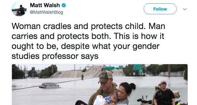 The internet is clapping back so hard against this sexist Hurricane Harvey tweet