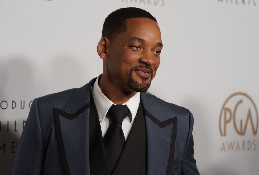 Will Smith arrives at the 33rd annual Producers Guild Awards on Saturday, March 19, 2022, at the Fairmont Century Plaza Hotel in Los Angeles. (AP Photo/Chris Pizzello)