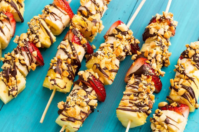 <p>This fun dessert is a healthy, kid-friendly spin on a classic.</p><p>Get the <a href="https://www.delish.com/uk/cooking/recipes/a33122874/banana-split-kebabs/" rel="nofollow noopener" target="_blank" data-ylk="slk:Banana Split Kebabs;elm:context_link;itc:0;sec:content-canvas" class="link ">Banana Split Kebabs</a> recipe.</p>