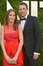 Seth Meyers (R) and Alexi Ashe arrive at the 2013 Vanity Fair Oscar Party hosted by Graydon Carter at Sunset Tower on February 24, 2013 in West Hollywood, California.