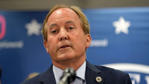 PHOTO: Texas state Attorney General Ken Paxton reads a statement at his office in Austin, Texas, Friday, May 26, 2023. (Eric Gay/AP,FILE)