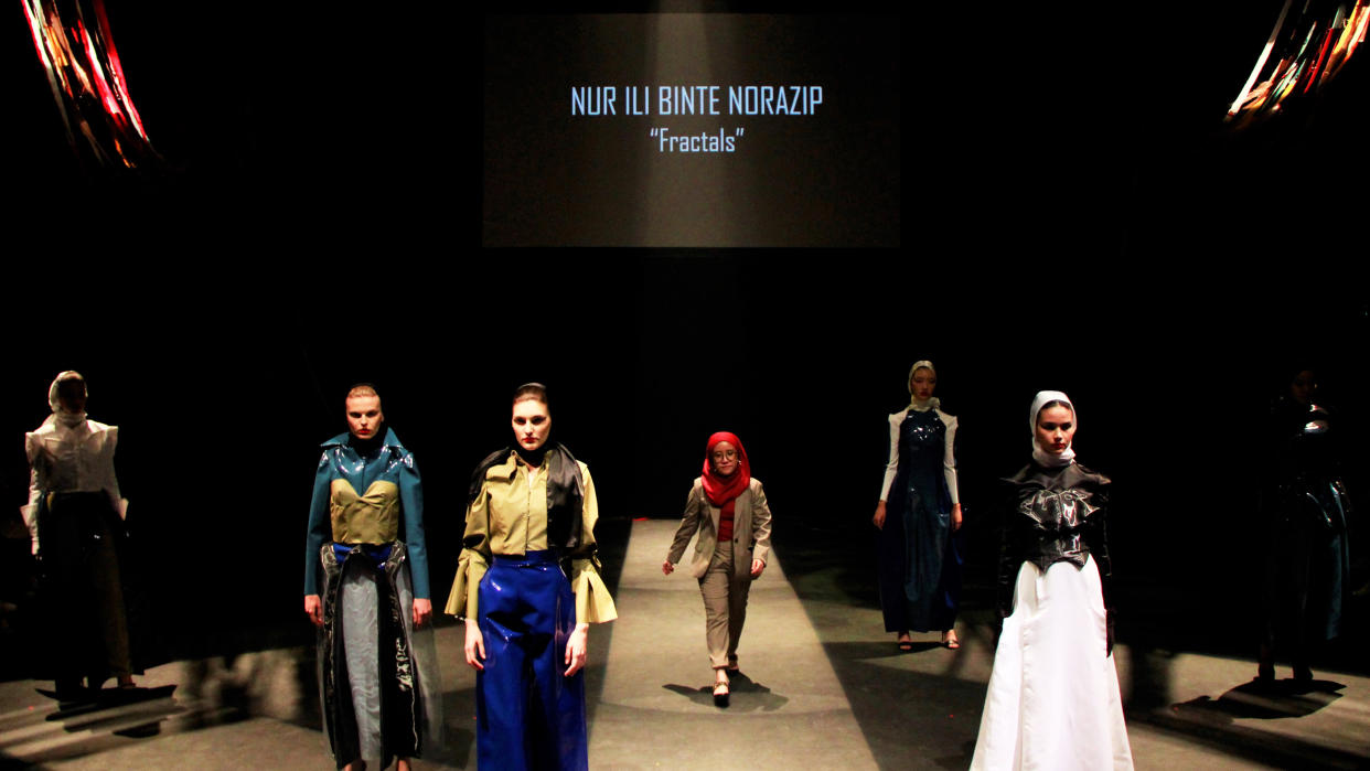 Nur Ili Bte Norazip and her 'Fractals' collection. (PHOTO: MDIS)