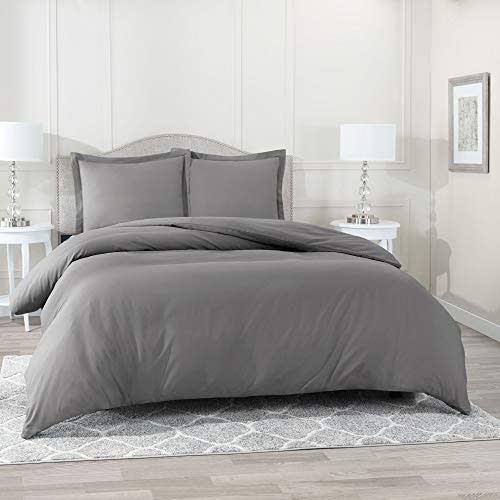 Nestl Bedding Duvet Cover, Protects and Covers your Comforter/Duvet Insert, Luxury 100% Super Soft Microfiber, Queen Size, Color Charcoal Gray, 3 Piece Duvet Cover Set Includes 2 Pillow Shams (Amazon / Amazon)