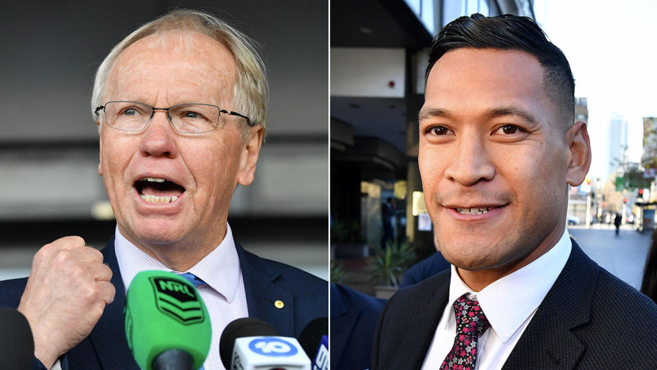 ARLC chairman Peter Beattie and former Wallabies star Israel Folau. 