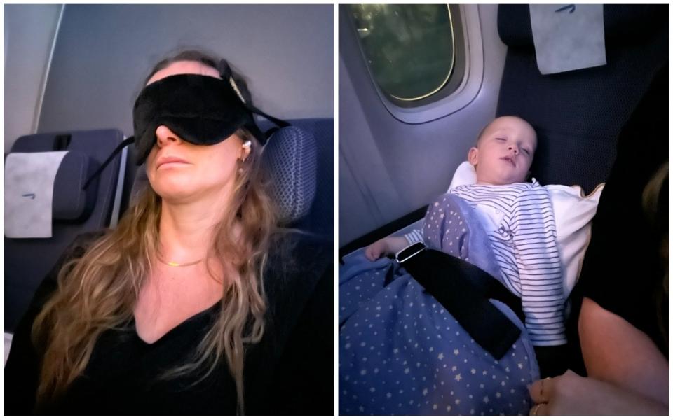 Annabel Fenwick and baby on British Airways flight