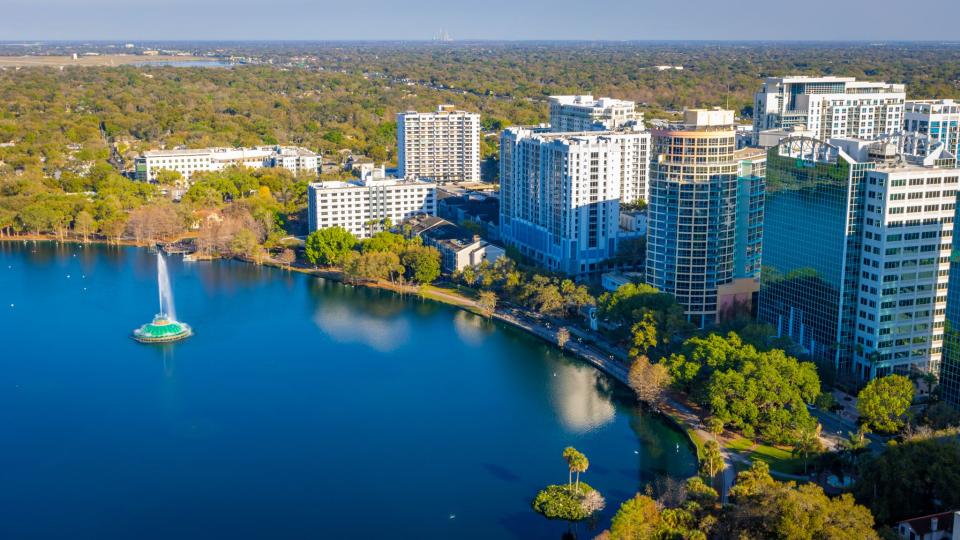 Lake Eola in downtown Orlando, Florida.