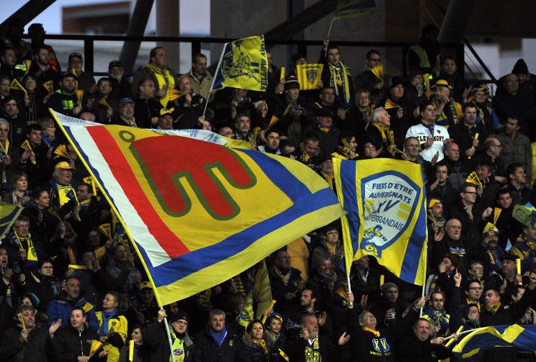 Clermont's supporters during the European Rugby Champions Cup 1/4 final match on April 4, 2015 in Clermont-Ferrand, France