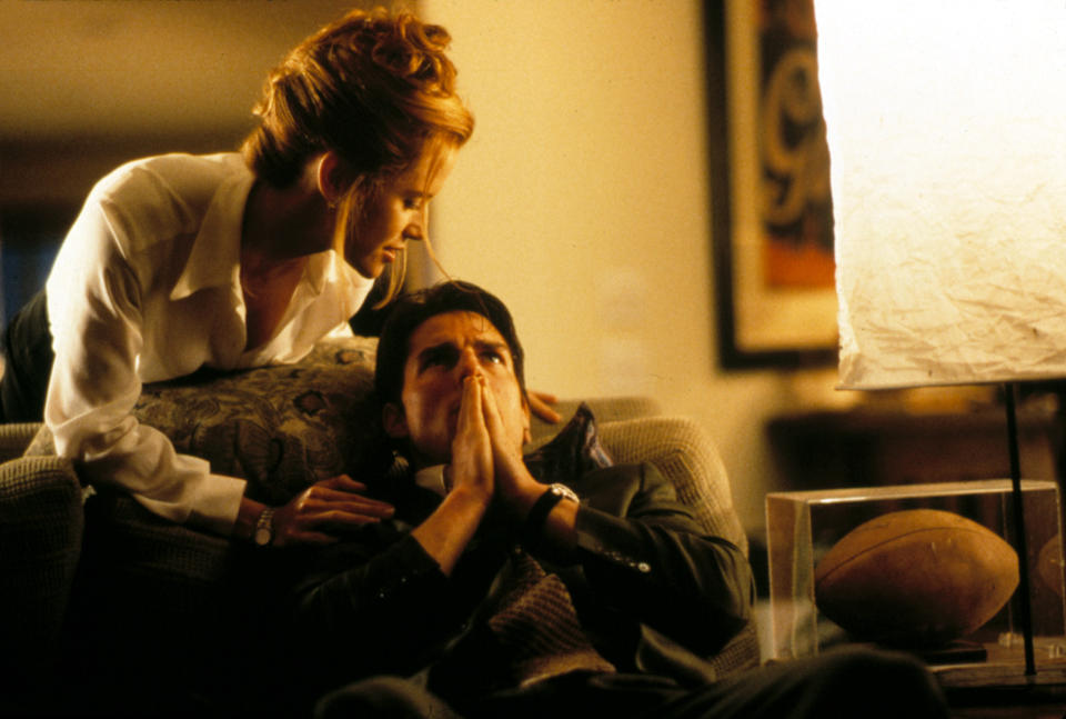 JERRY MAGUIRE, Kelly Preston, Tom Cruise, 1996 ((C)TriStar Pictures / Courtesy Everett Collection)