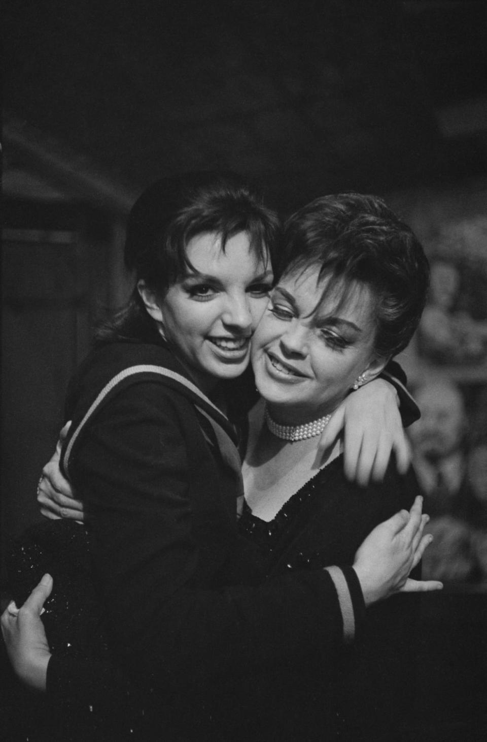 <div class="inline-image__caption"><p>Liza Minnelli with her mother, Judy Garland, backstage after she opened in 'Flora the Red Menace' at the Alvin Theatre, New York, May 11, 1965.</p></div> <div class="inline-image__credit">Regan/Daily Express/Hulton Archive/Getty</div>
