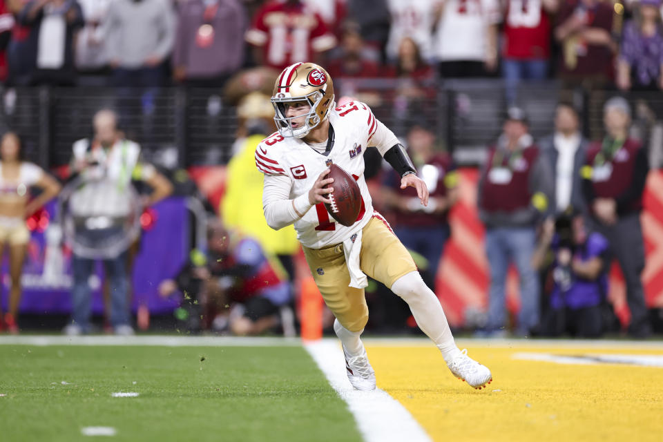 Brock Purdy llevó a los San Francisco 49ers al Super Bowl LVIII y se ha convertido en un sólido quarterback titular para los californianos. (Foto: Perry Knotts/Getty Images)