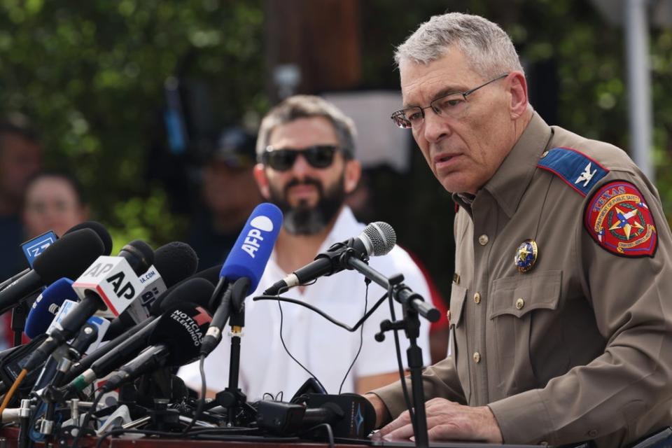 Steve McCraw revealed new details of how the atrocity unfolded at an emotionally charged press conference in Uvalde on Friday (Getty Images)