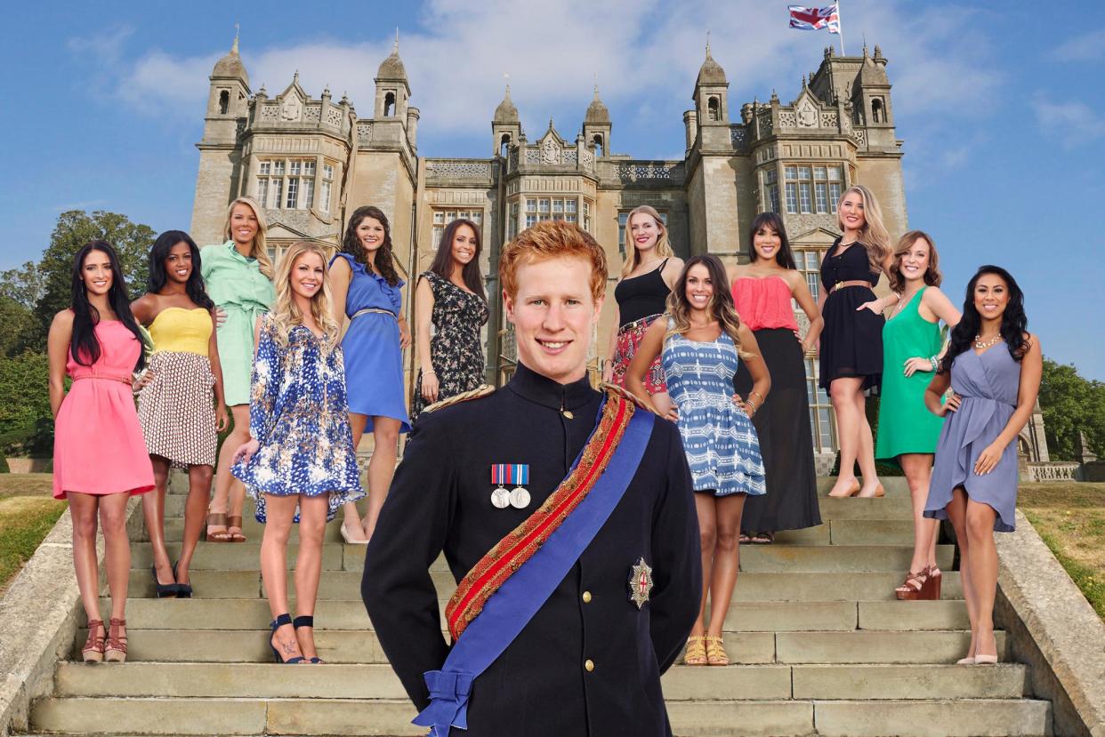 <span>Prince Harry lookalike Matt Hicks and his reality TV suitors feature in The Bachelor of Buckingham Palace.</span><span>Photograph: Getty Images</span>
